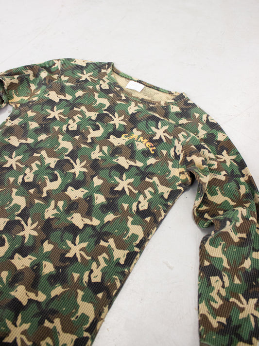 1980's Club Camel Cigarettes Camo Thermal Shirt Made In USA (Small-Medium)