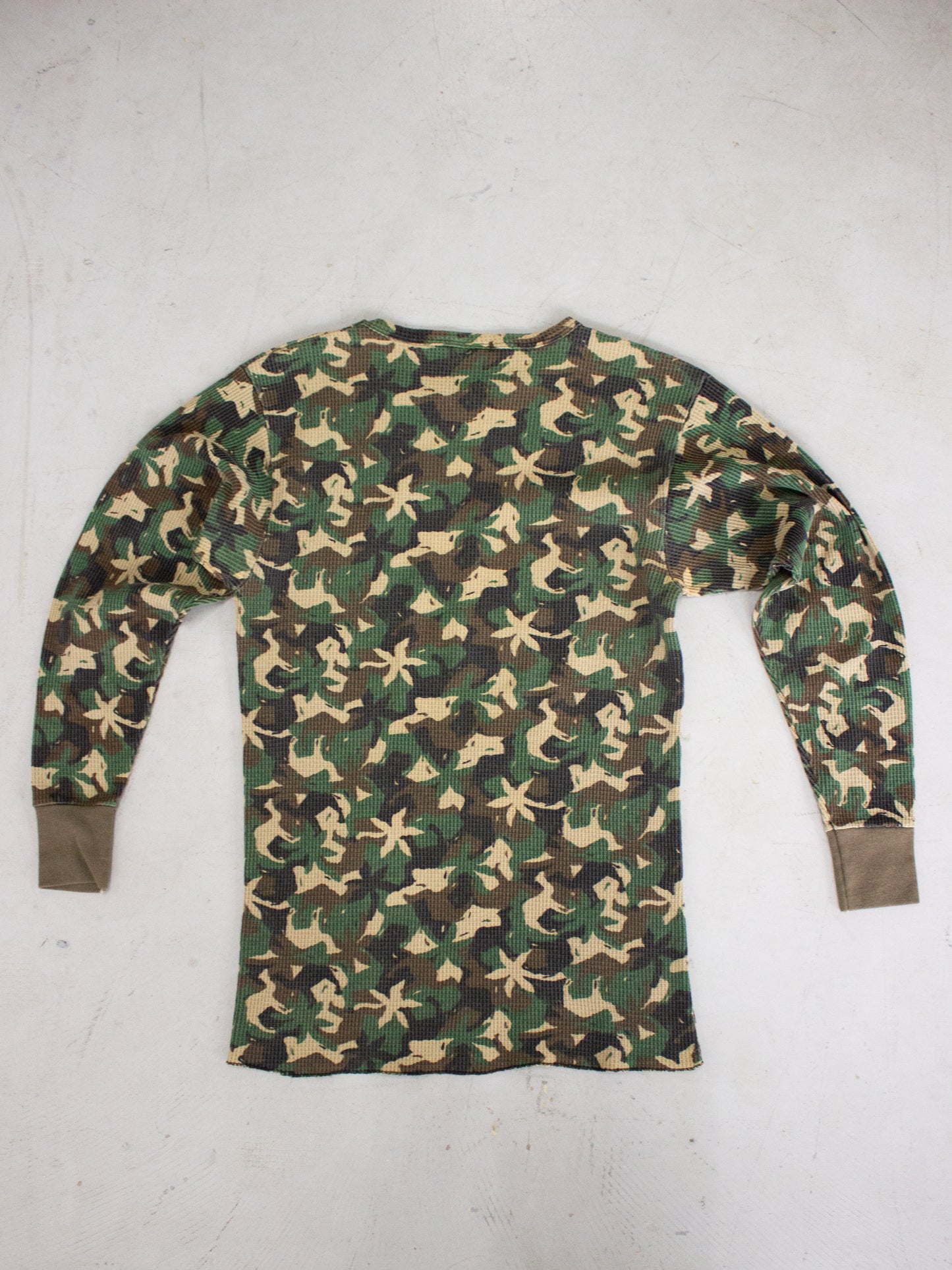 1980's Club Camel Cigarettes Camo Thermal Shirt Made In USA (Small-Medium)