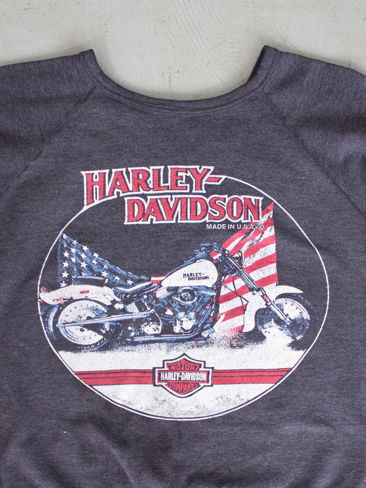 1980's Harley-Davidson Motorcycle Crewneck Made In USA (XSmall-Small)