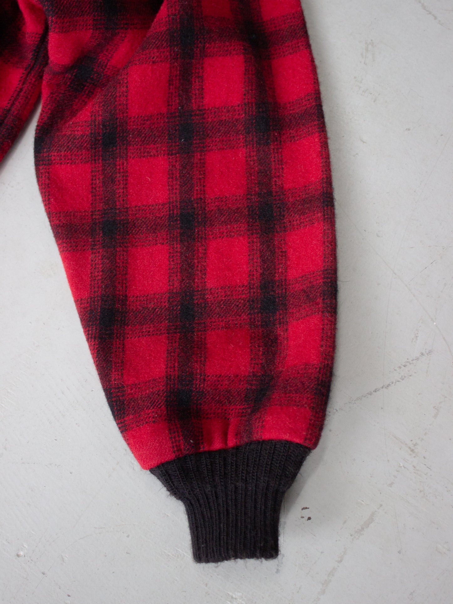 1980's L.L. Bean Buffalo Plaid Flannel Wool Bomber Jacket (Large-X Large)