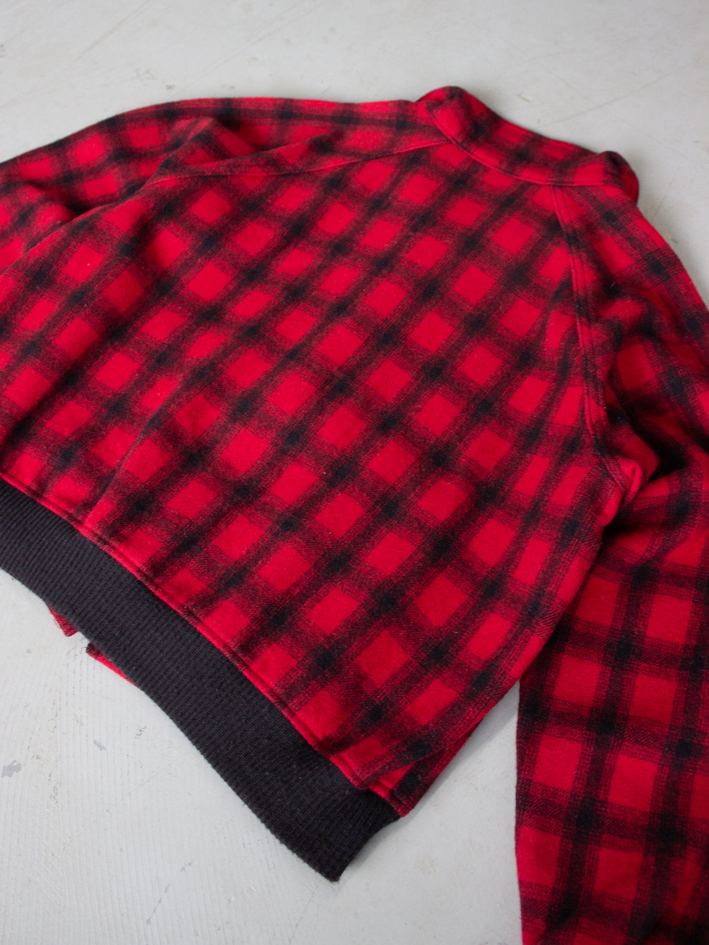 1980's L.L. Bean Buffalo Plaid Flannel Wool Bomber Jacket (Large-X Large)