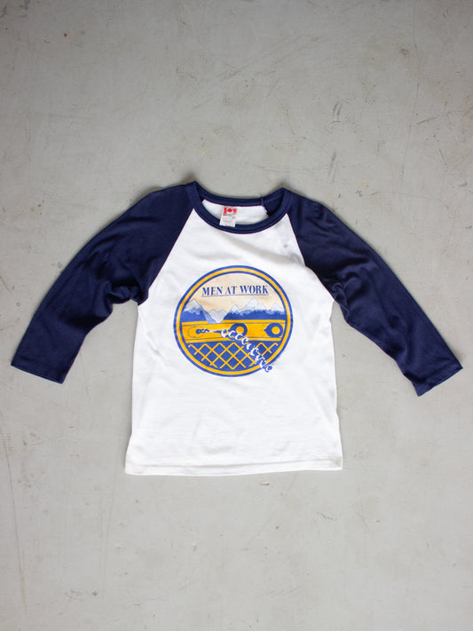 1980's Men At Work 'Business As Usual' Raglan Tour Tee (Small XSmall)