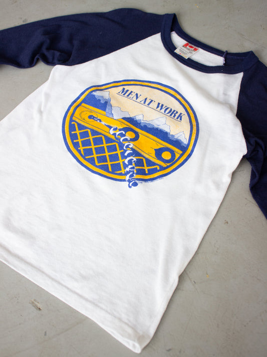 1980's Men At Work 'Business As Usual' Raglan Tour Tee (Small XSmall)