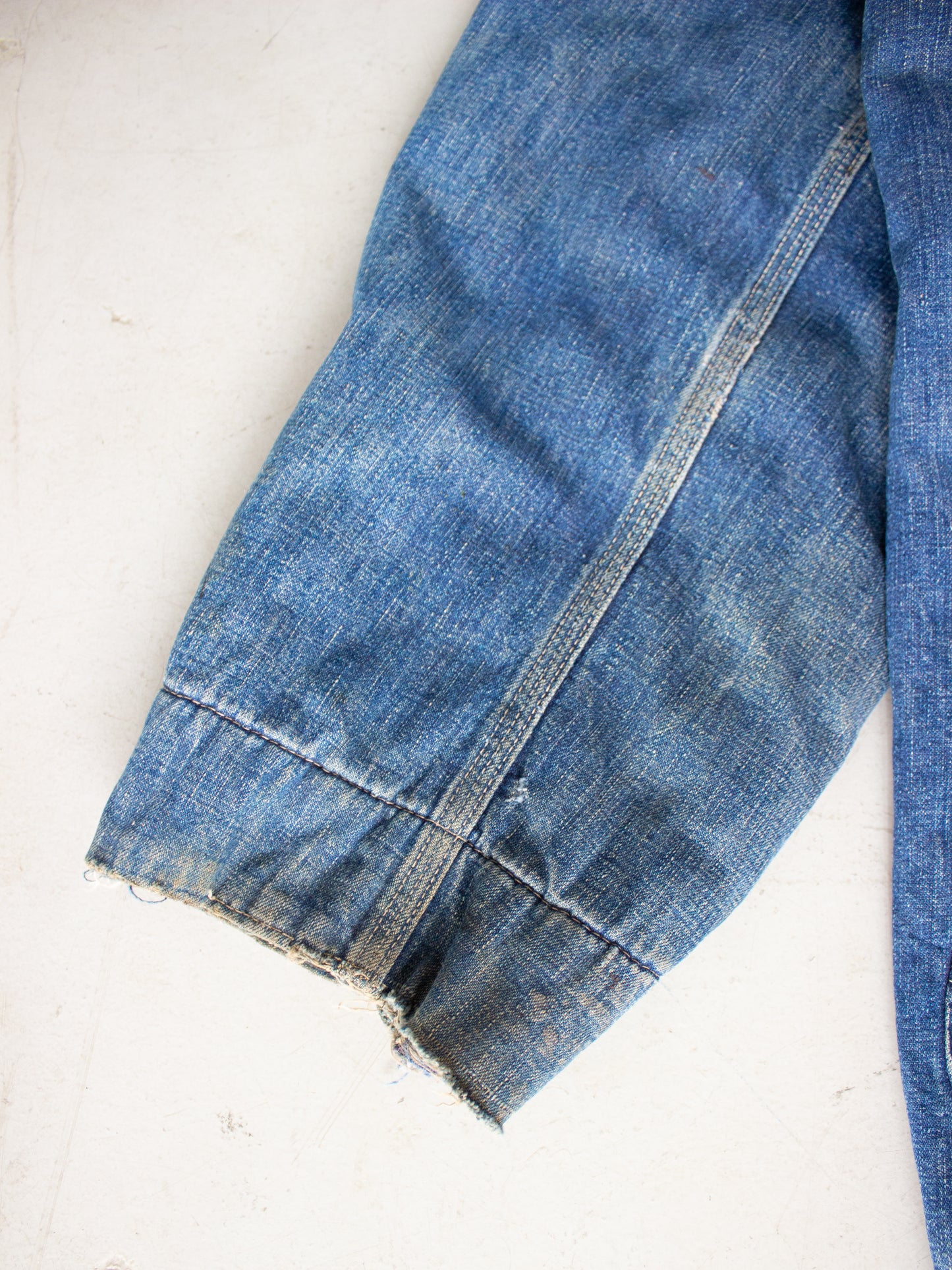 Vintage Blanket Lined Chore Denim Jacket with Striped Wool Lining Medium Large