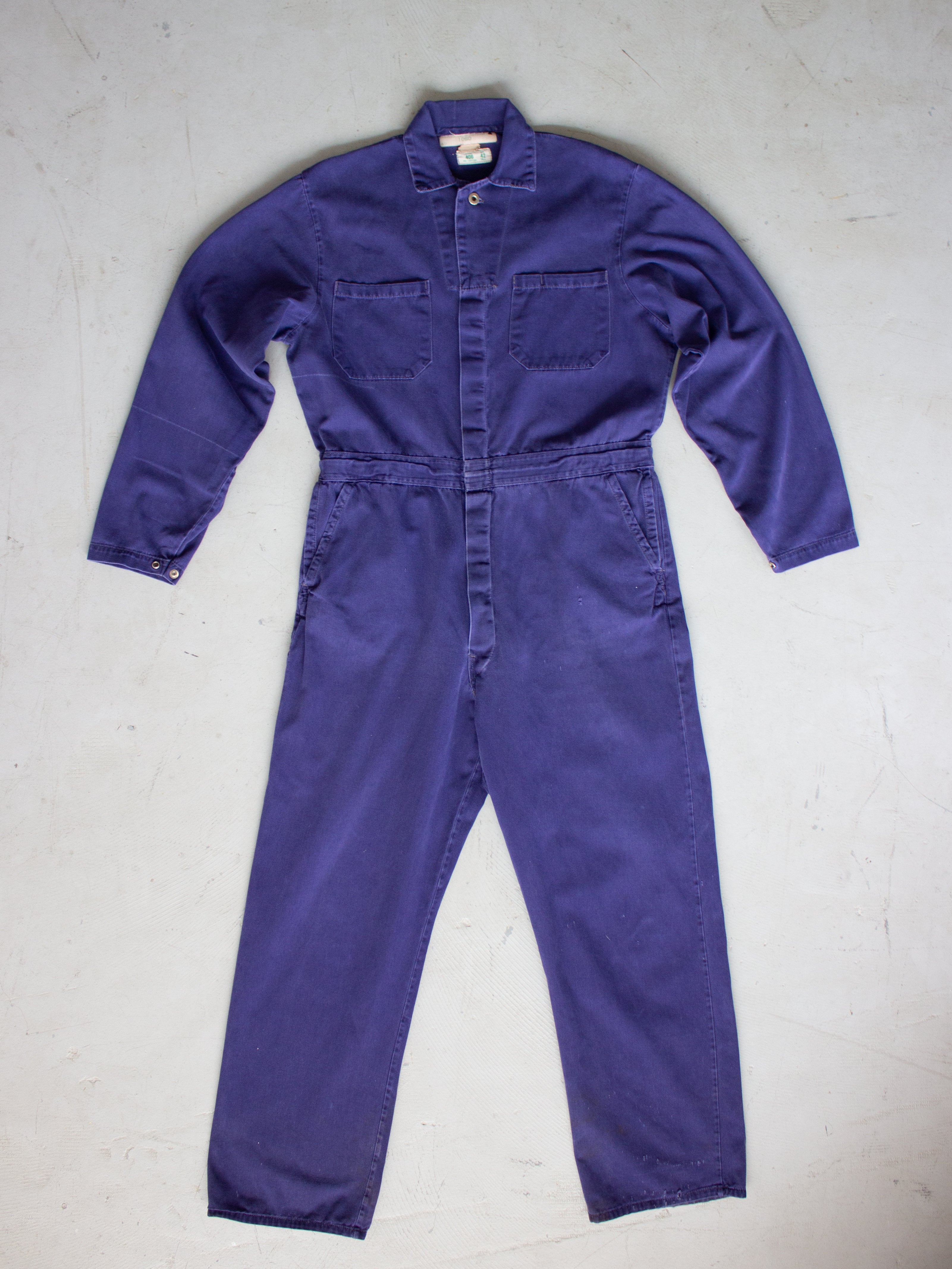 Vintage Blue Cotton Coveralls French Workwear Propriété de Hector Joli
