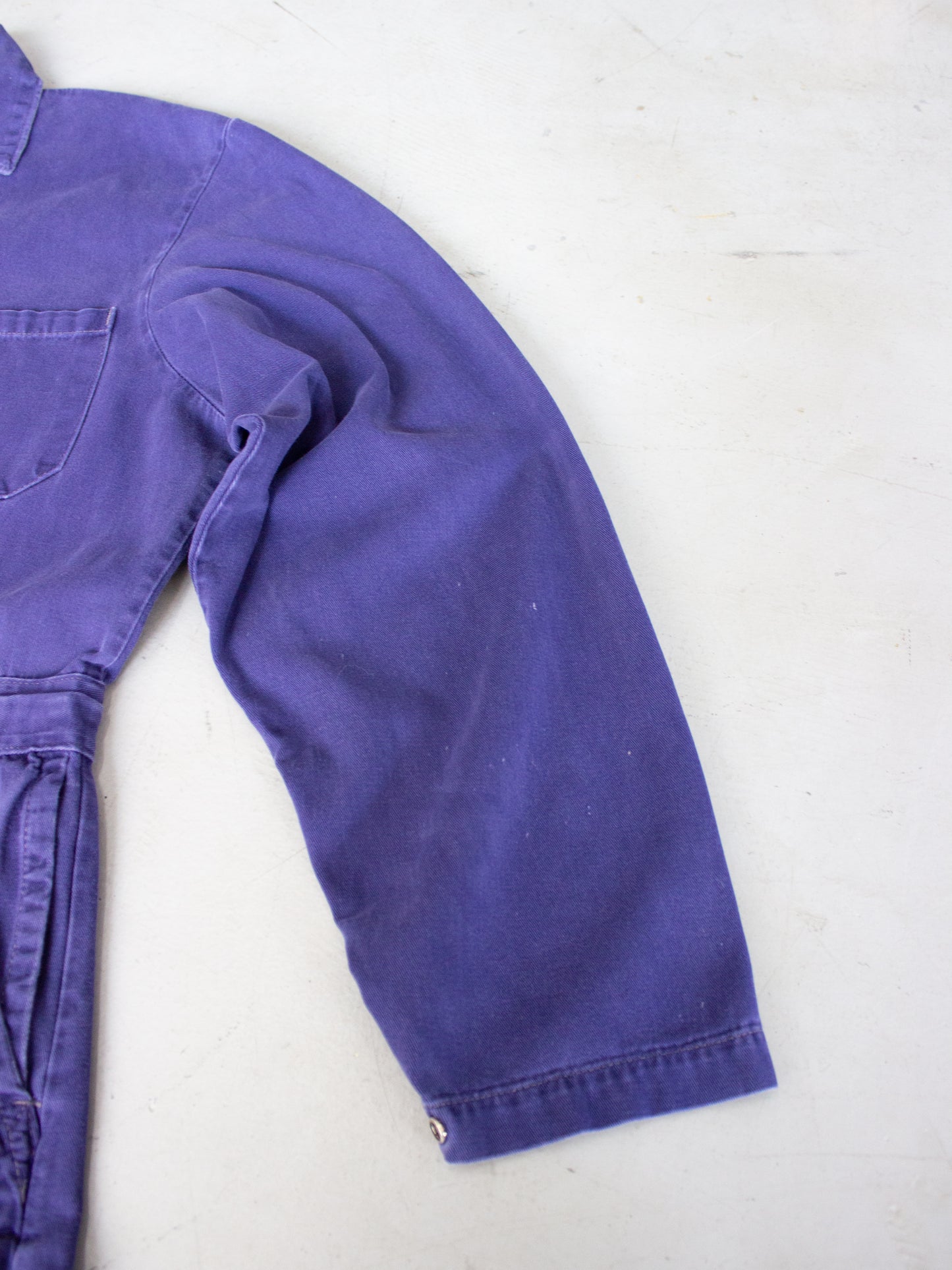 Vintage Blue Cotton Coveralls French Workwear Propriété de Hector Jolicoeur (Medium-Large)