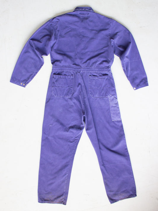 Vintage Blue Cotton Coveralls French Workwear Propriété de Hector Jolicoeur (Medium-Large)