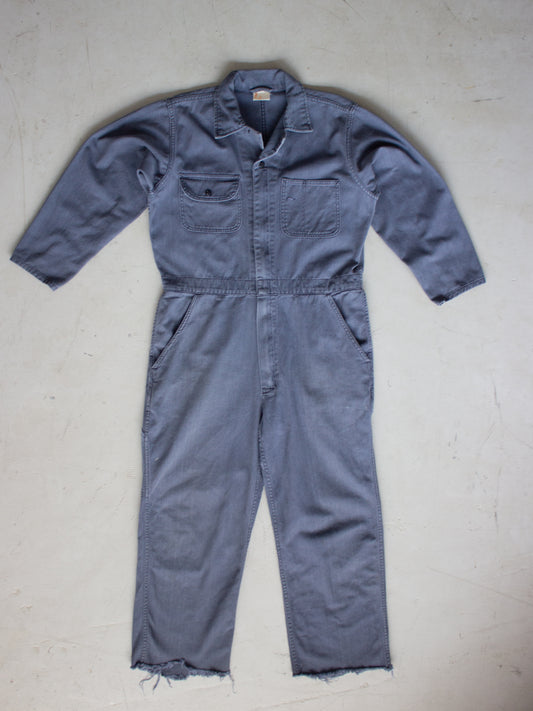 Vintage Blue Cotton Coveralls (Medium)