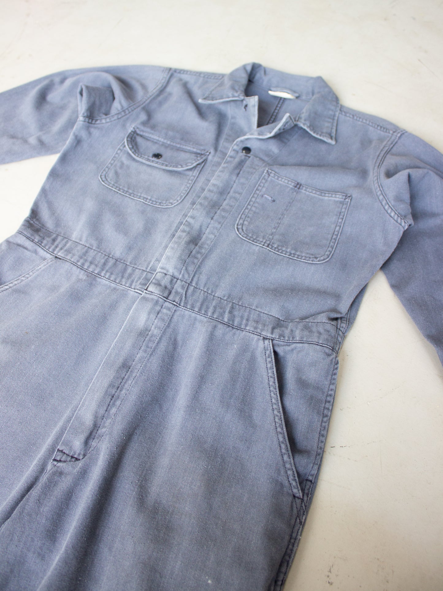 Vintage Blue Cotton Coveralls (Medium)