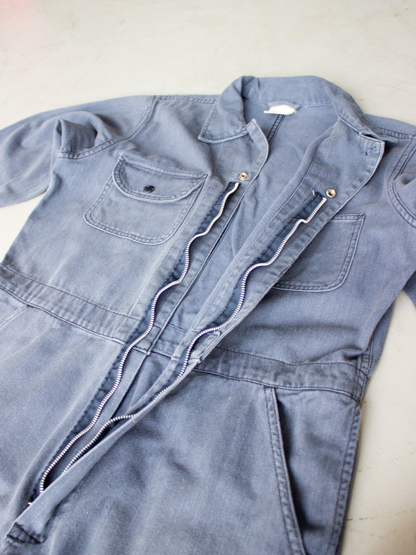 Vintage Blue Cotton Coveralls (Medium)