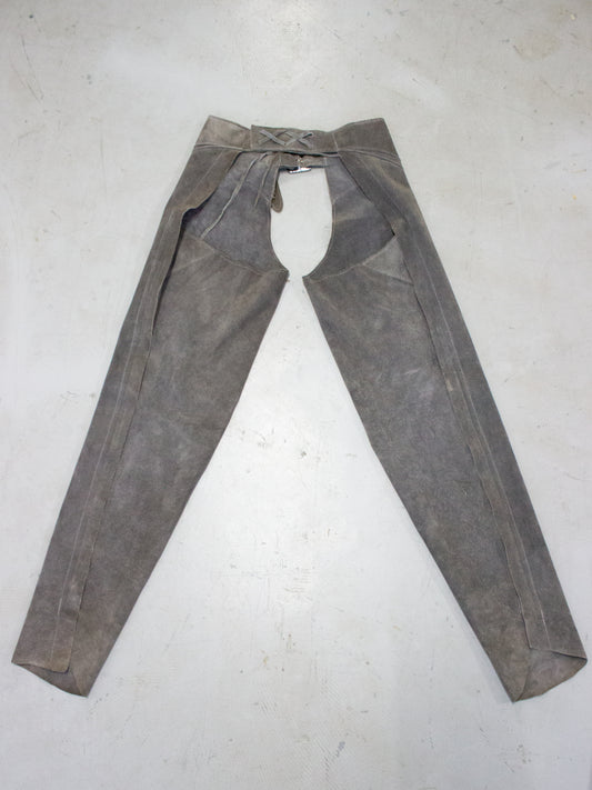 Vintage Gray Suede Western Cowboy Chaps (Medium)