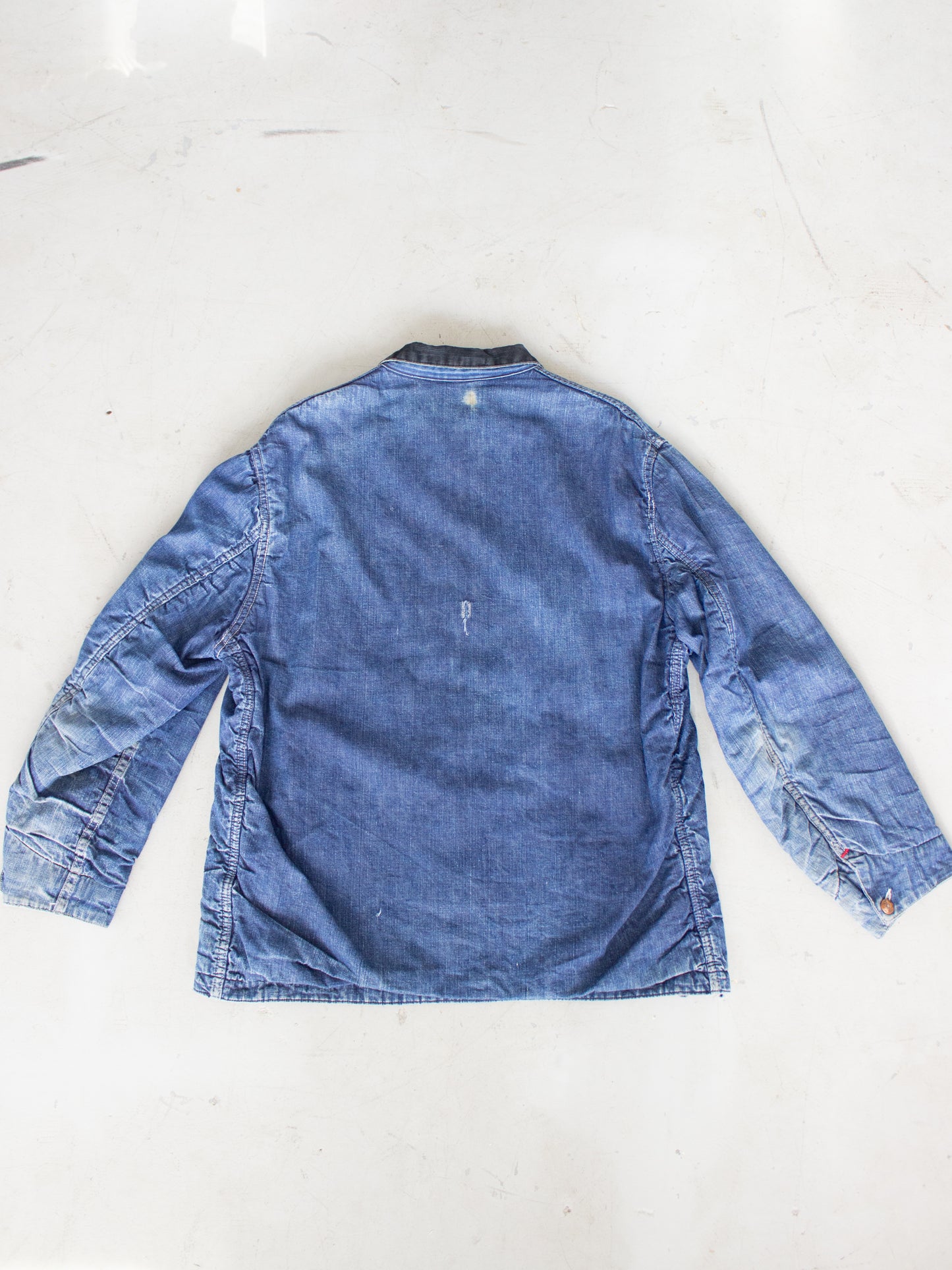 Vintage Quilted Lined Chore Denim Jacket With Harley Davidson Pin Medium