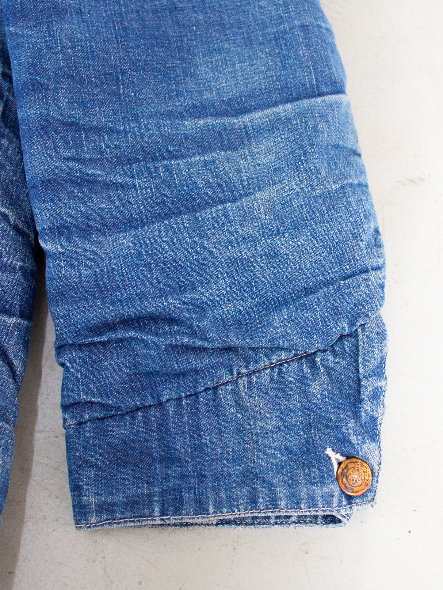 Vintage Quilted Lined Chore Denim Jacket With Harley Davidson Pin Medium