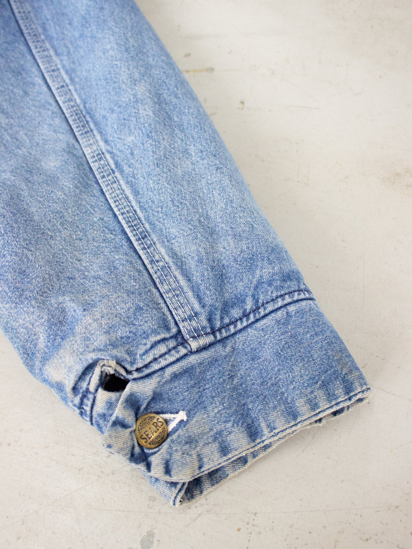 Vintage Sears Work Leisure Blanket Lined Denim Chore Jacket Large X Large