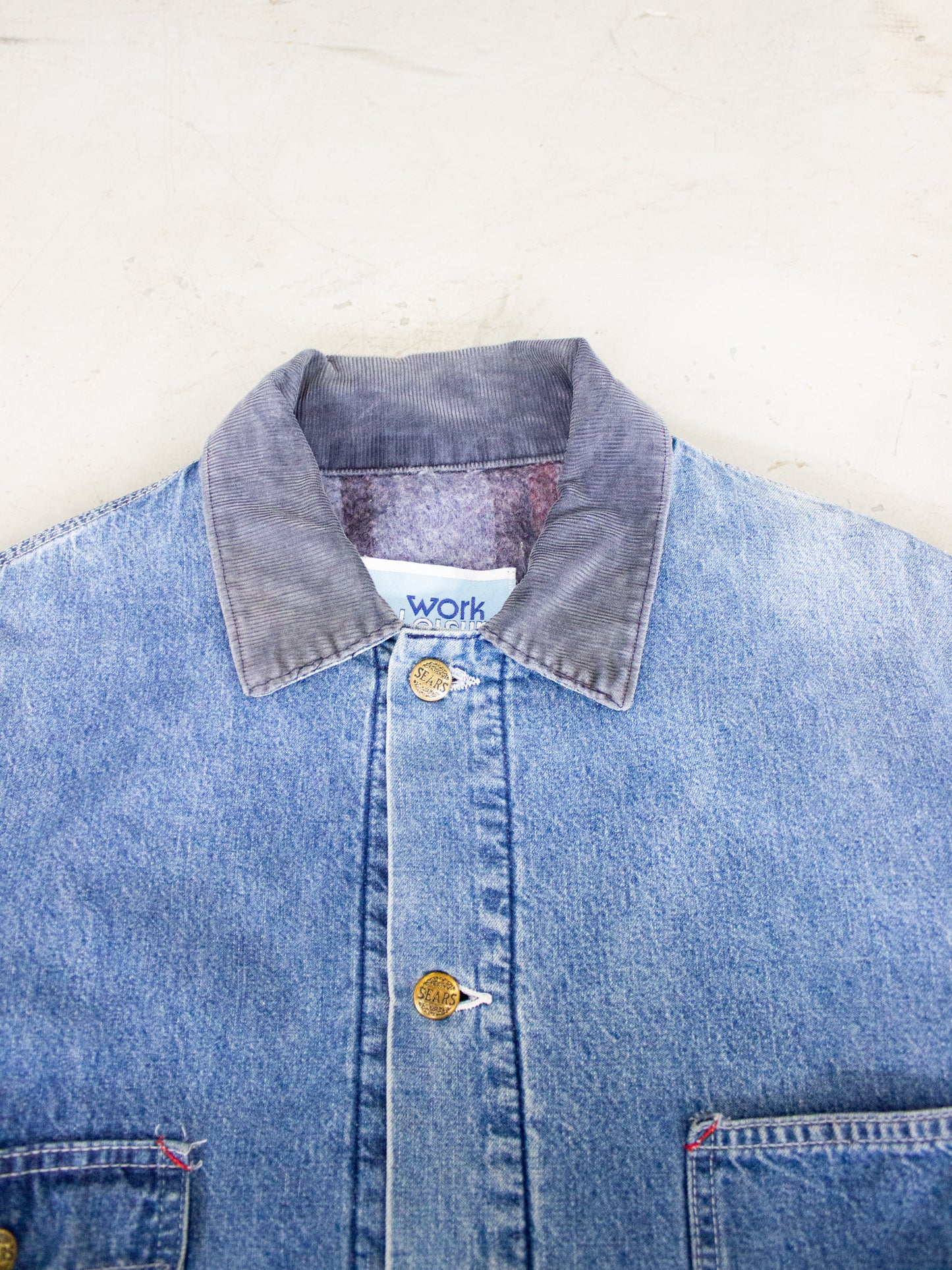 Vintage Sears Work Leisure Blanket Lined Denim Chore Jacket Large X Large
