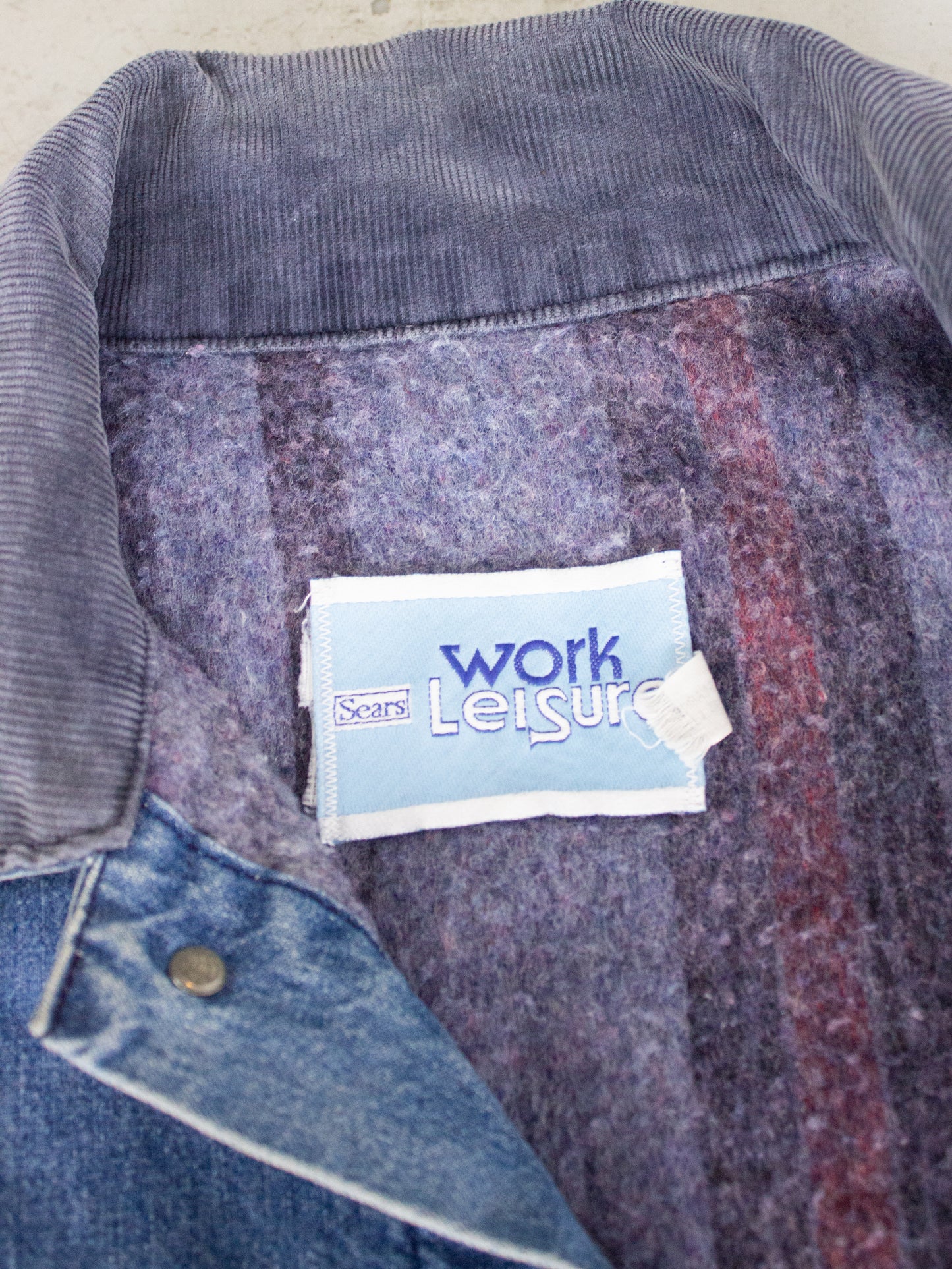 Vintage Sears Work Leisure Blanket Lined Denim Chore Jacket Large X Large