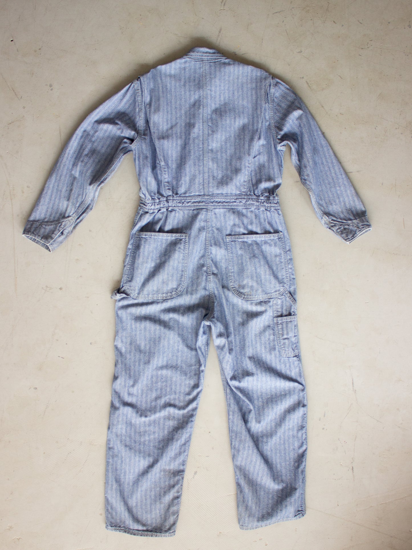 1970's Big Mac Herringbone Blue Cotton Coveralls Made In USA (Large - X Large)