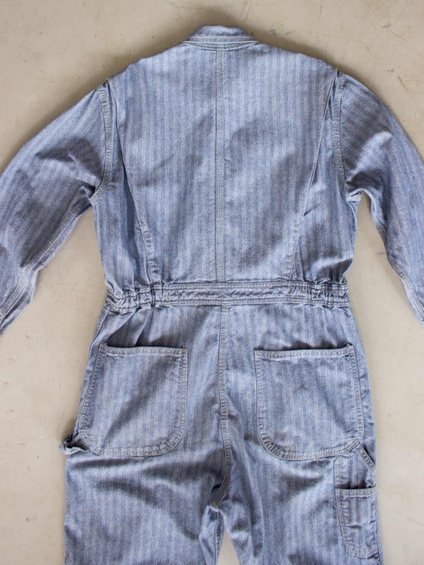 1970's Big Mac Herringbone Blue Cotton Coveralls Made In USA (Large - X Large)