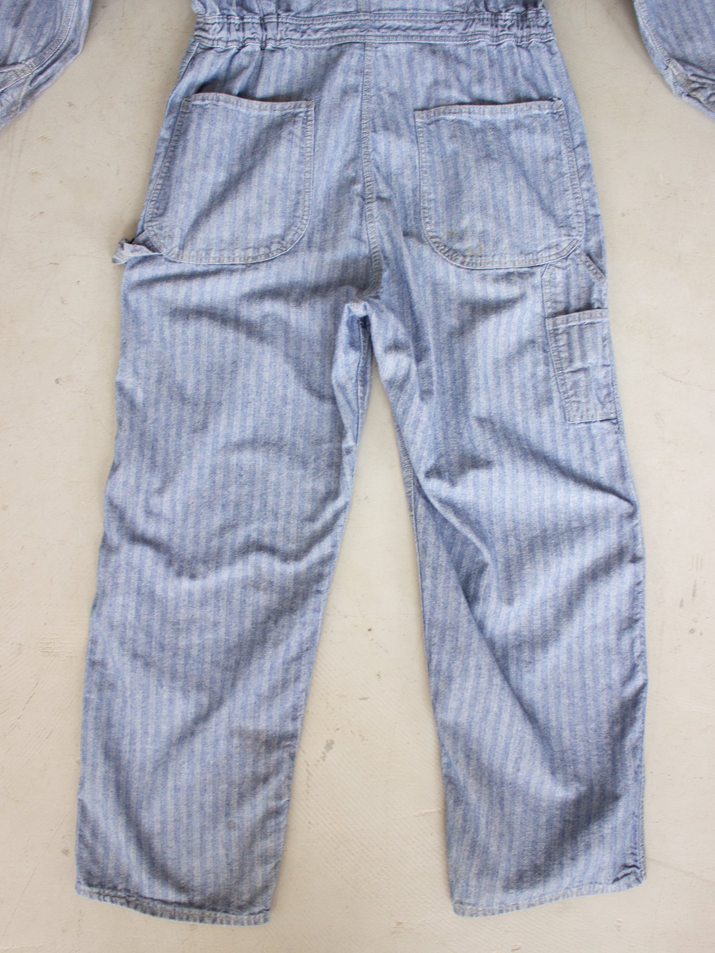 1970's Big Mac Herringbone Blue Cotton Coveralls Made In USA (Large - X Large)