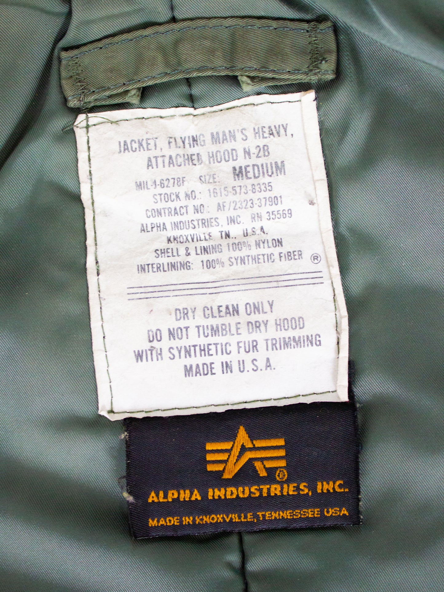 1970's USA Military N-2B Flying Man's Heavy Jacket By Alpha Industries Made in USA Size Small Medium