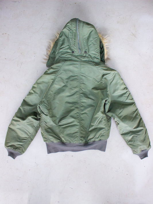 1970's USA Military N-2B Flying Man's Heavy Jacket By Alpha Industries Made in USA Size Small Medium