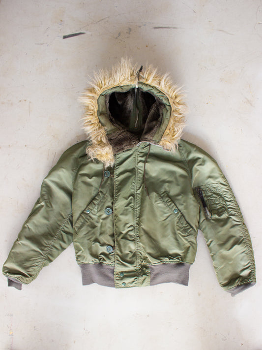 1970's USA Military N-2B Flying Man's Heavy Jacket By Alpha Industries Made in USA Size Small Medium