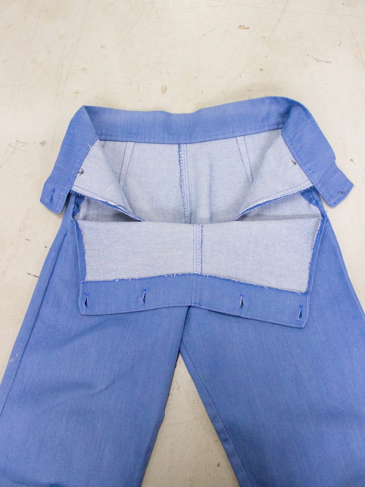 1930's-1940's Side Button Denim Jean Trousers (Size 26)