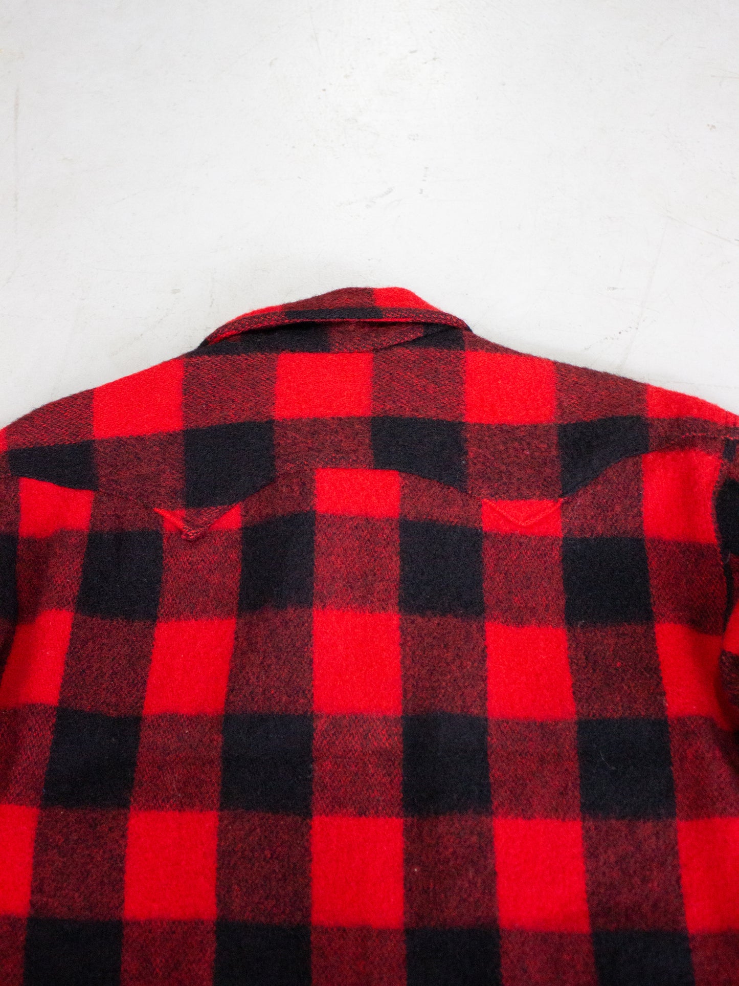 1950's-1960's Clifford Red Buffalo Plaid Wool Flannel (Medium-Large)