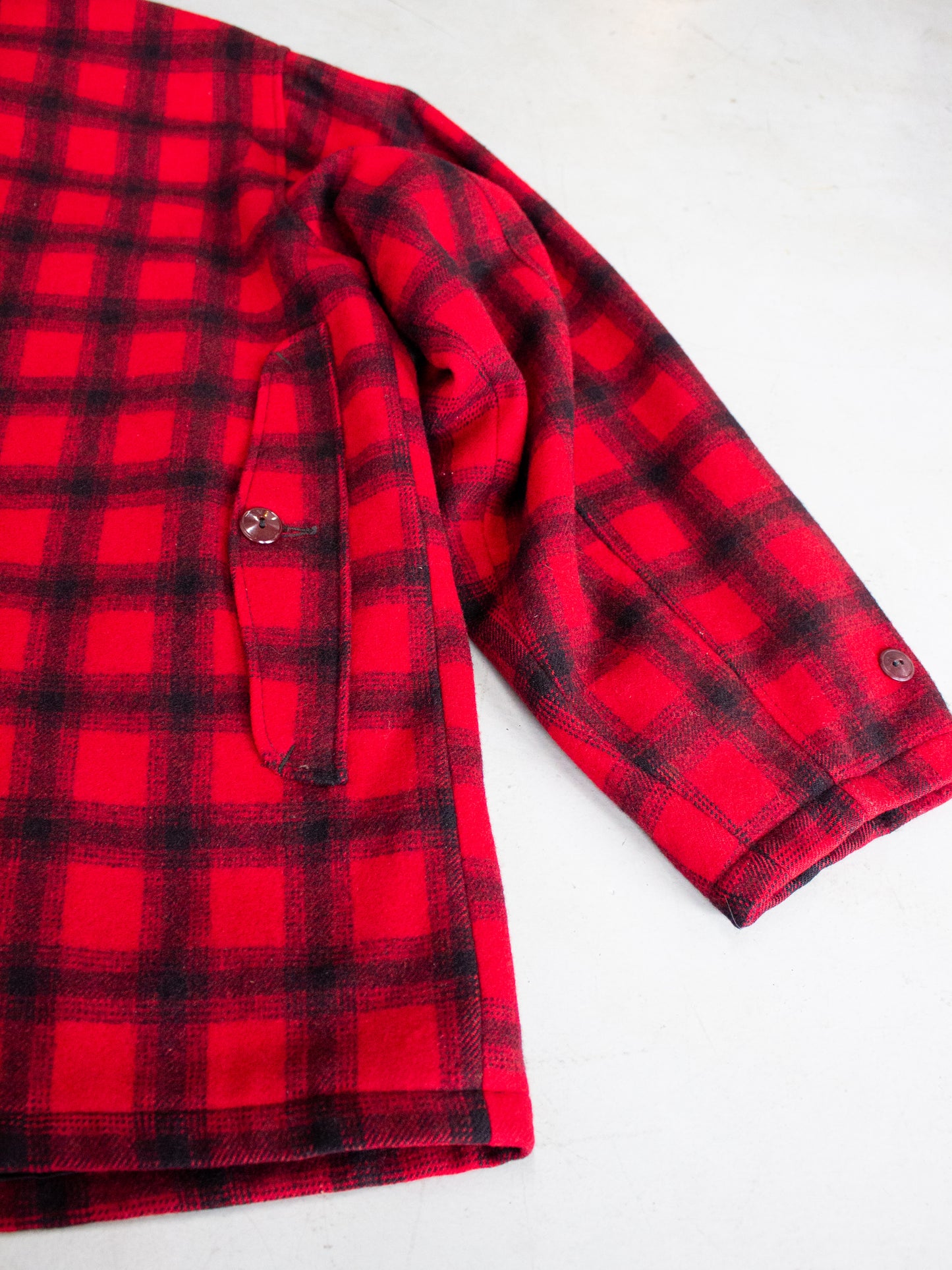 1950's-1960's Woolrich Red Buffalo Plaid Hunting Jacket Style 523 (X Large)