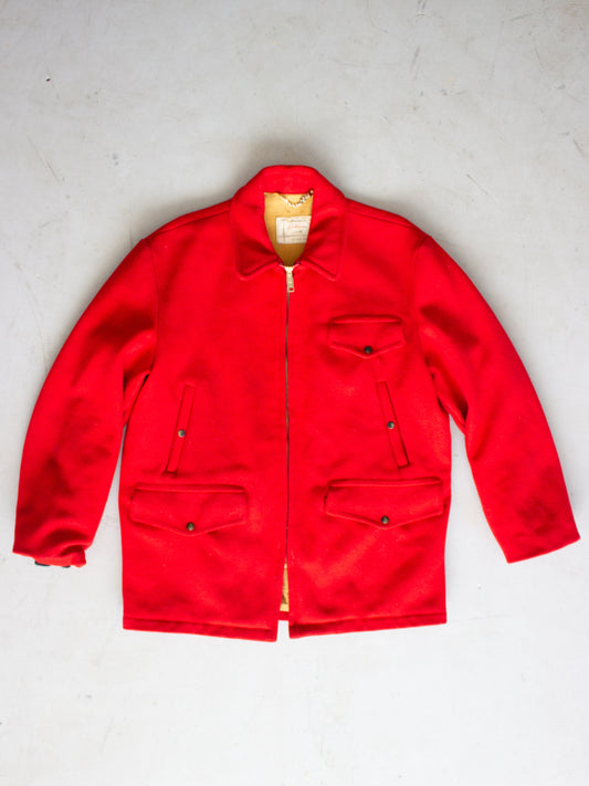 1950's Penney's Outerwear Red Wool Hunting Cruiser Mackinaw Jacket (Large)