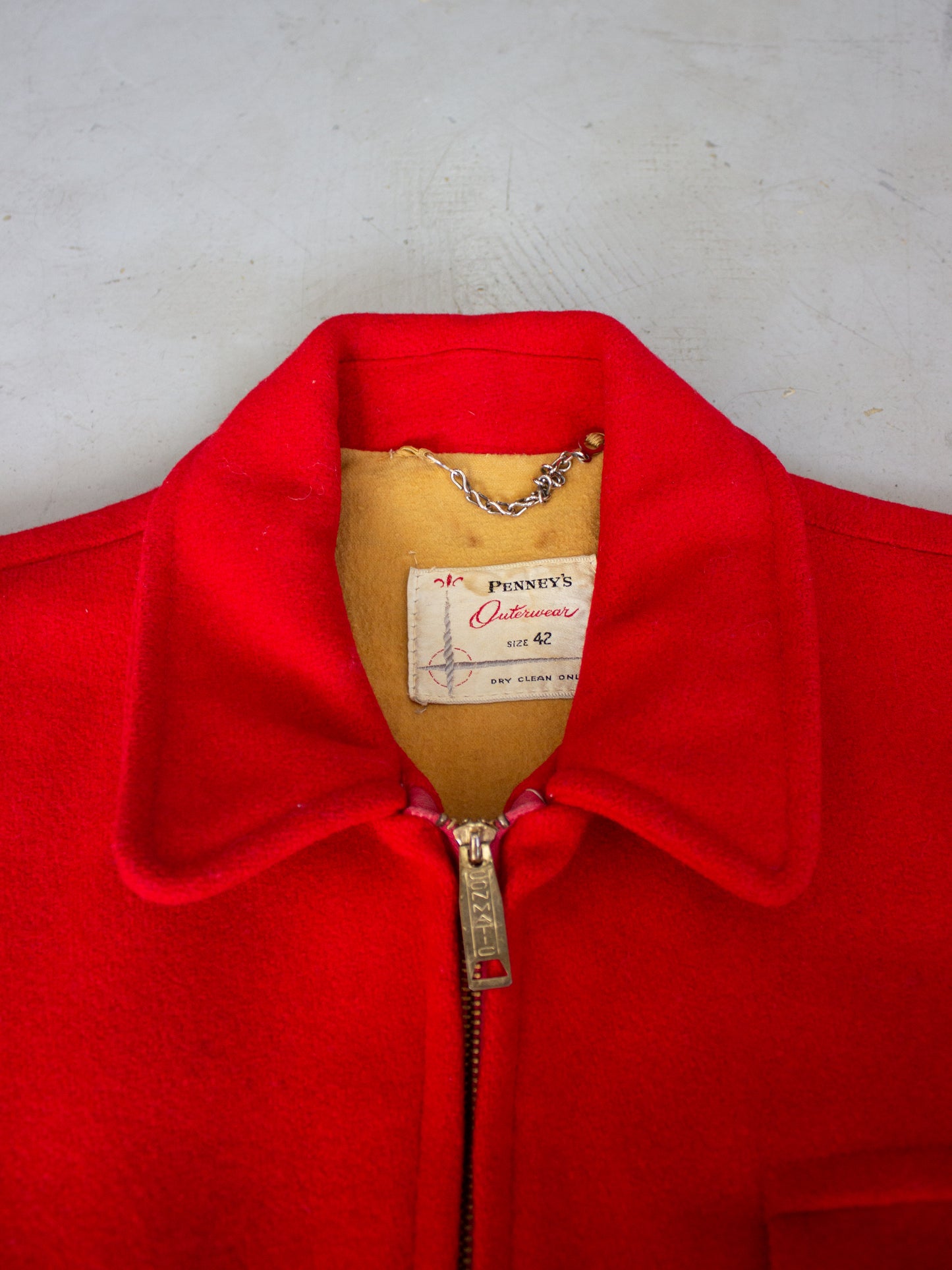 1950's Penney's Outerwear Red Wool Hunting Cruiser Mackinaw Jacket (Large)
