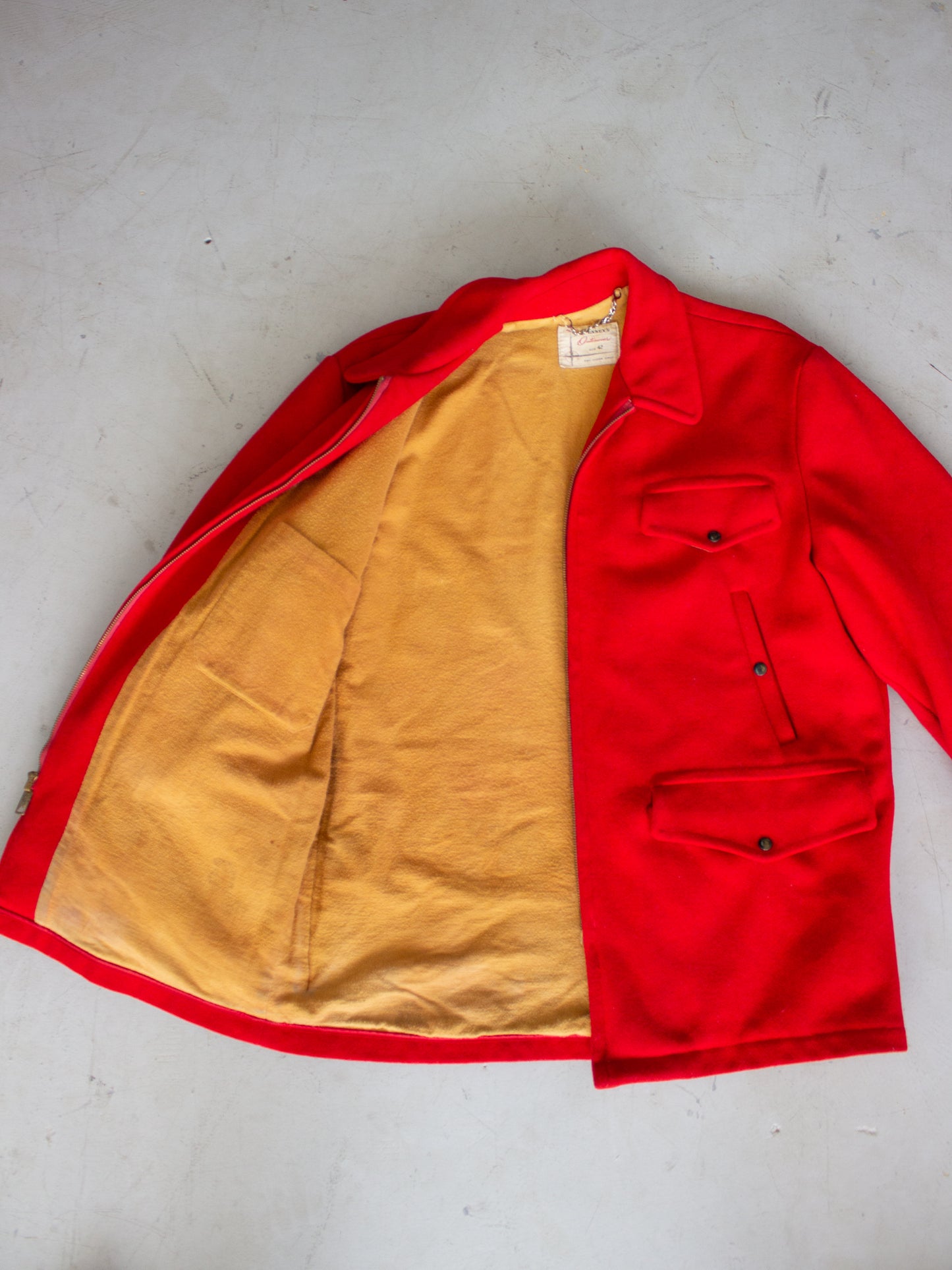 1950's Penney's Outerwear Red Wool Hunting Cruiser Mackinaw Jacket (Large)