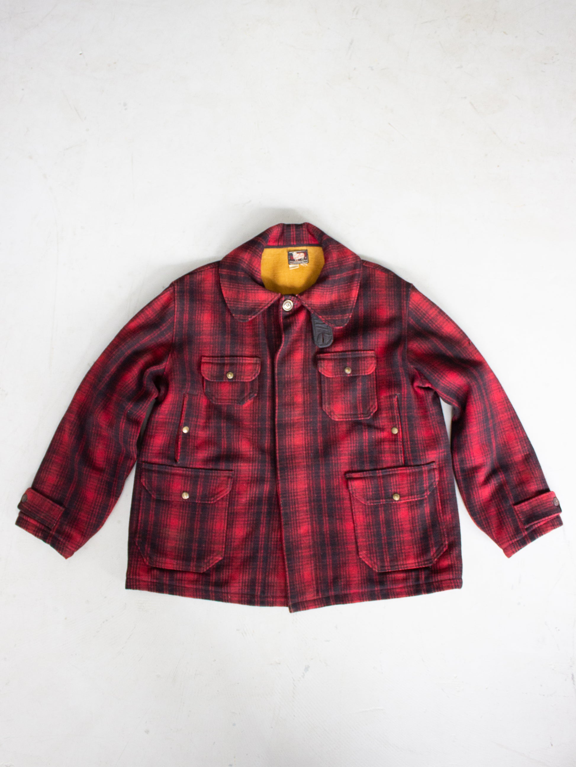 Vintage 1950's Woolrich Red Buffalo Plaid Hunting Jacket Style 503
