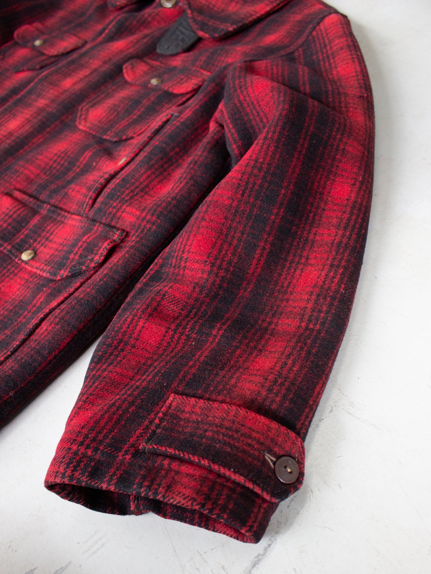 1950's Woolrich Red Buffalo Plaid Hunting Jacket Style 503 (X Large)