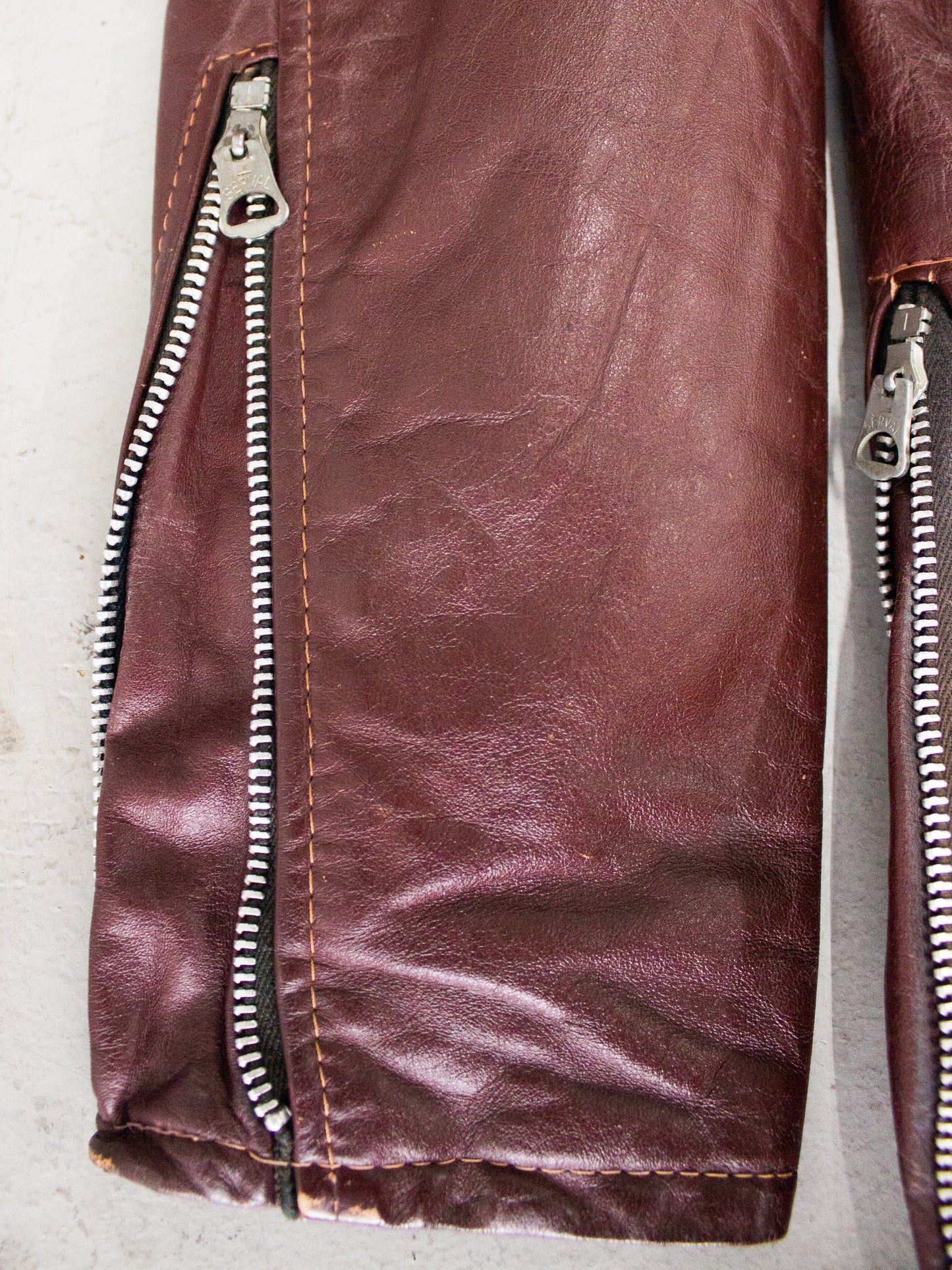 1960's Beau Breed Oxblood Brown Leather Cafe Racer Motorcycle Jacket Made in USA (Small-Medium)