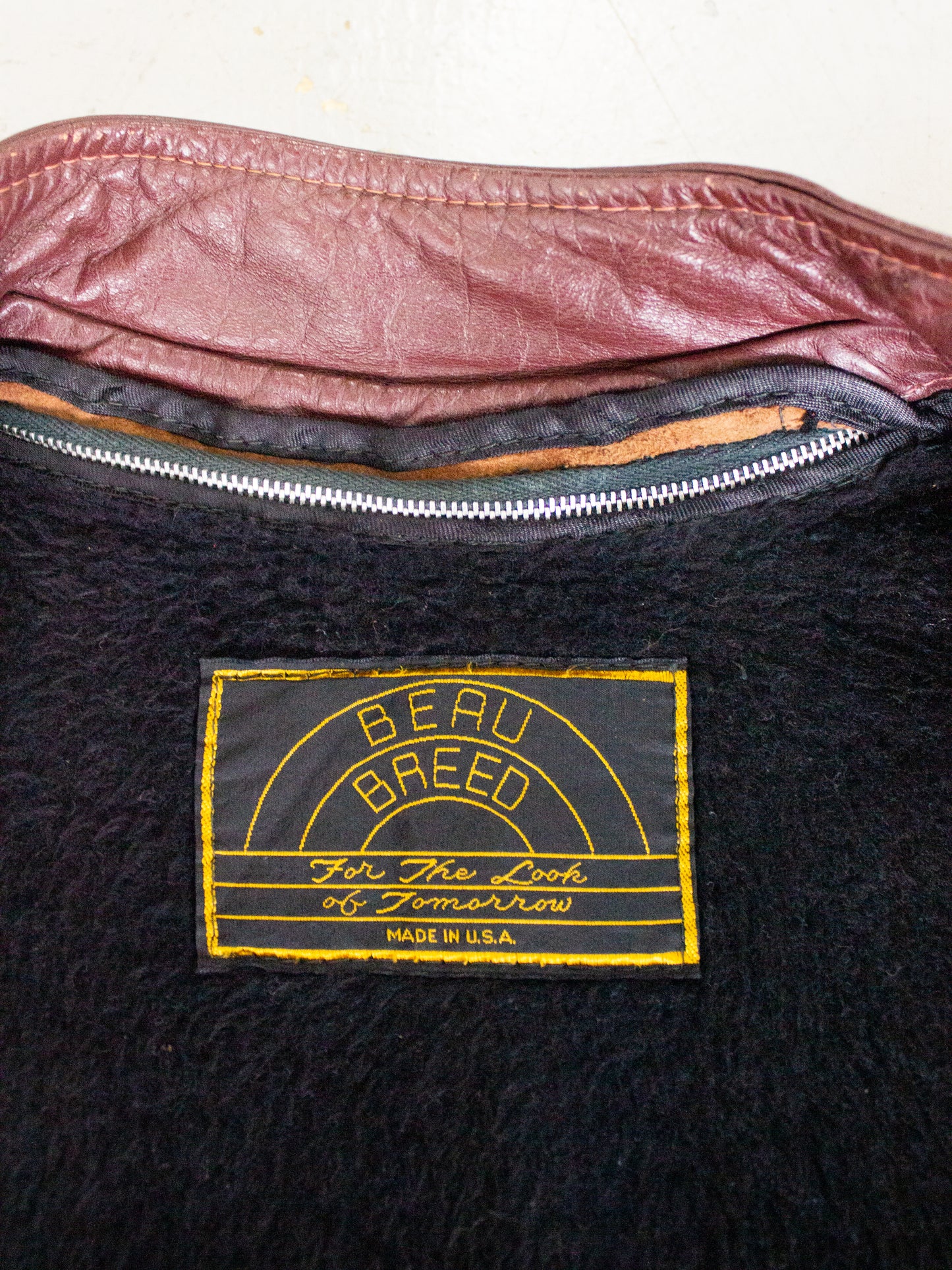 1960's Beau Breed Oxblood Brown Leather Cafe Racer Motorcycle Jacket Made in USA (Small-Medium)