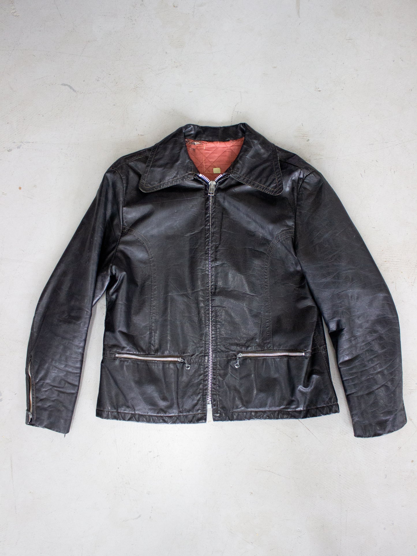 1960's Black Leather Jacket (Medium-Large)