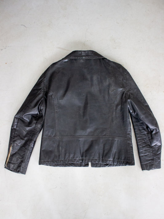 1960's Black Leather Jacket (Medium-Large)