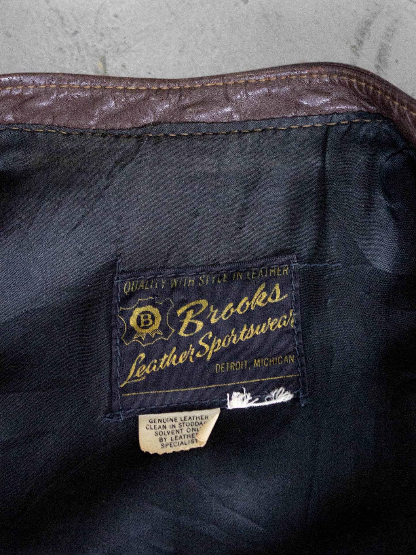 1960's Brooks Brown Leather Cafe Racer Motorcycle Jacket Made in USA Talon Zippers (Small)