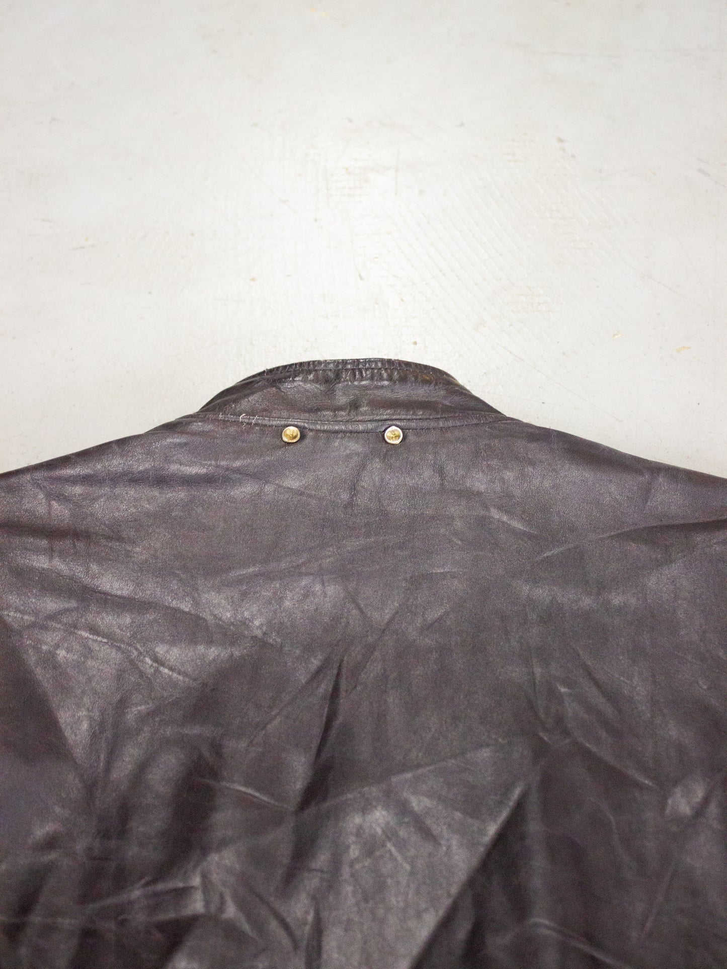 1960's Brown Leather Cafe Racer Motorcycle Jacket (Large)