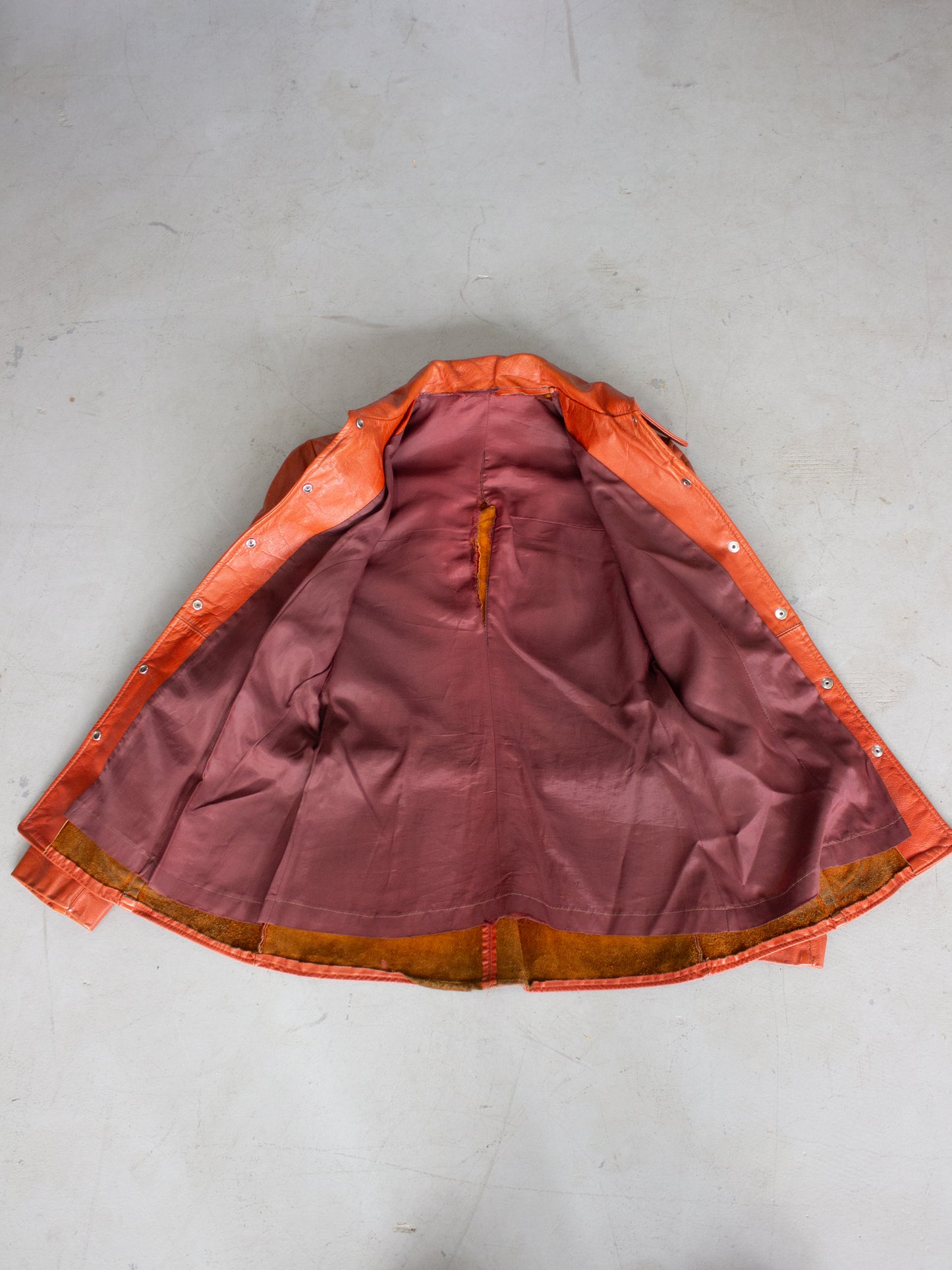 1960's Orange Leather Jacket (Small)