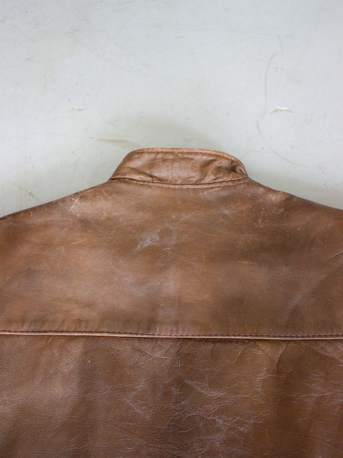 1960's Reed Sportswear Brown Leather Cafe Racer Motorcycle Jacket (Medium)