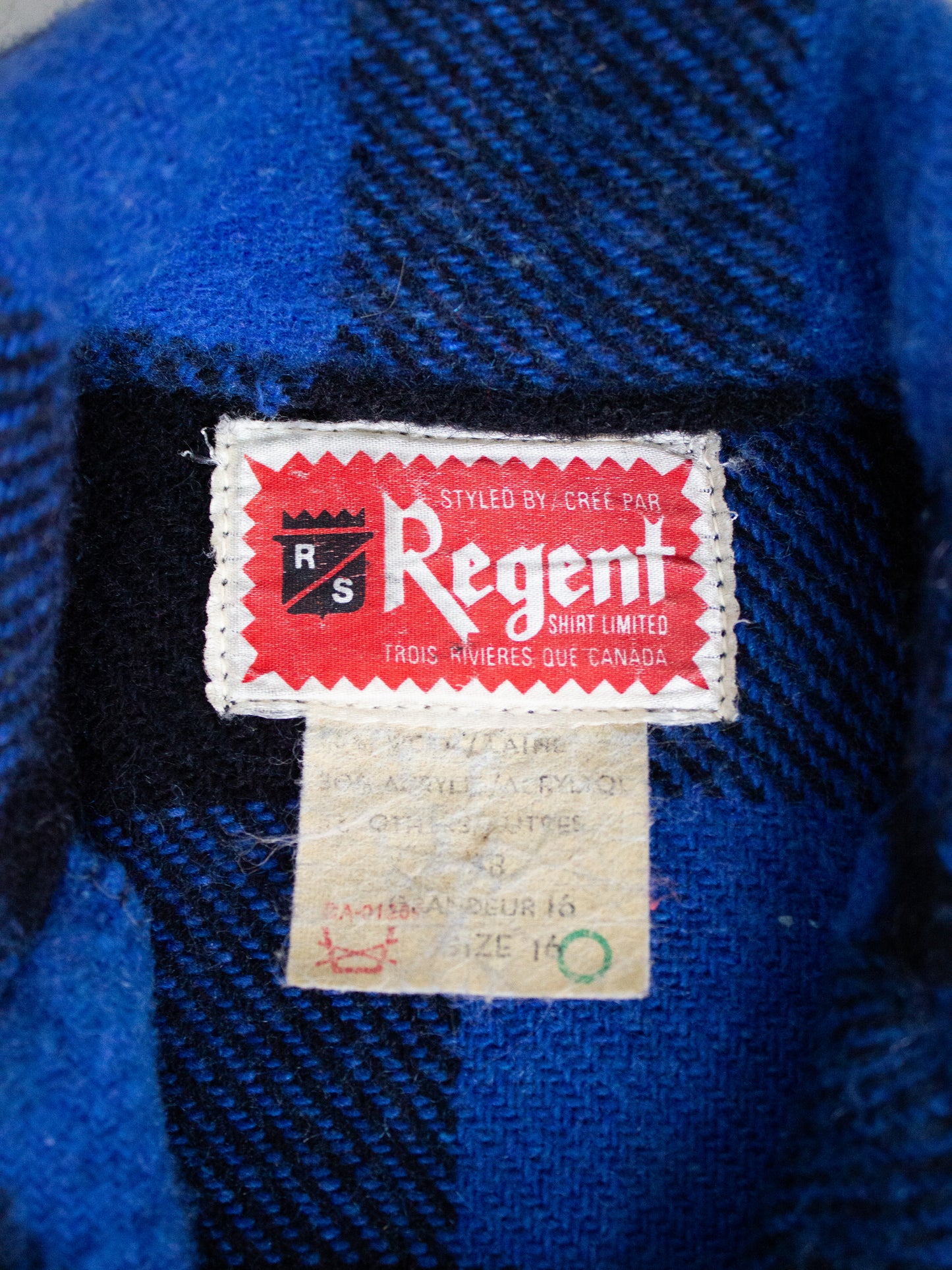 1960's Regent Blue Buffalo Plaid Wool Flannel (X Small-Small)