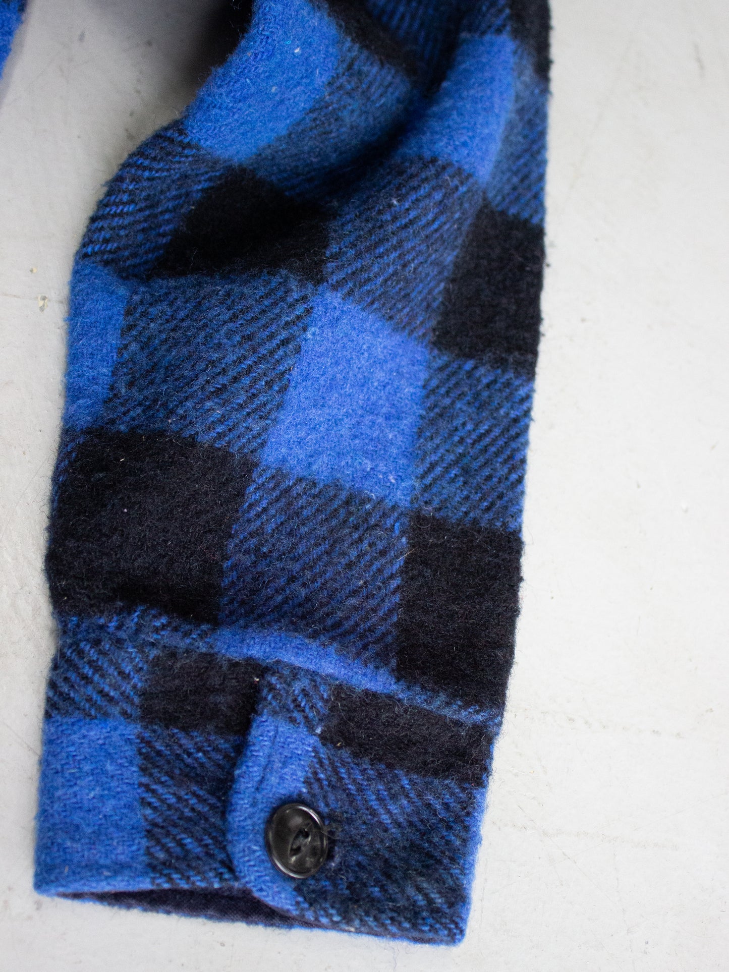 1960's Regent Blue Buffalo Plaid Wool Flannel (X Small-Small)