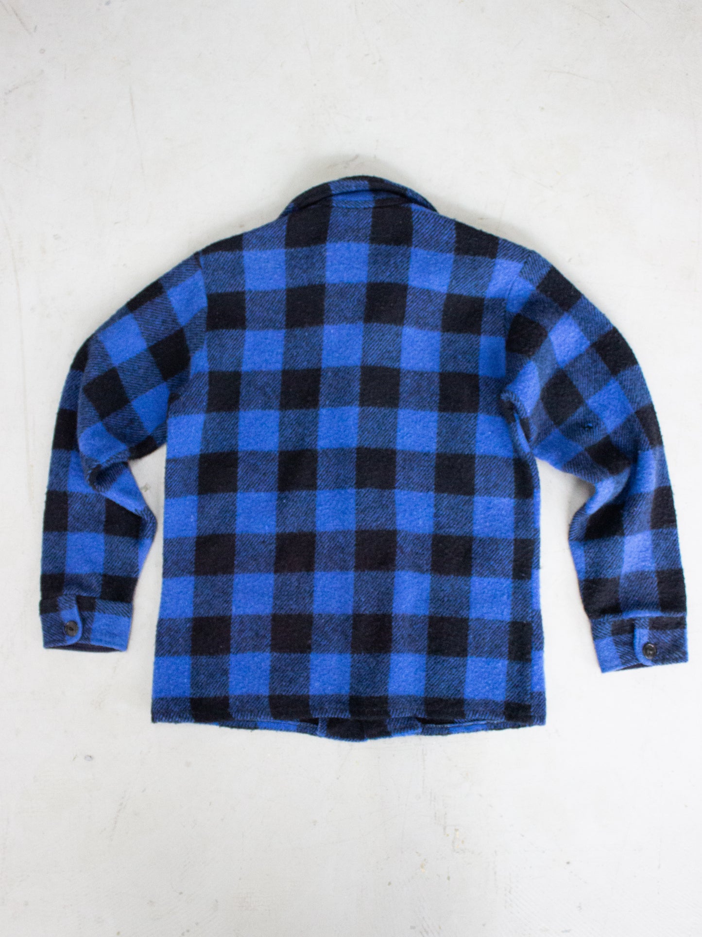 1960's Regent Blue Buffalo Plaid Wool Flannel (X Small-Small)