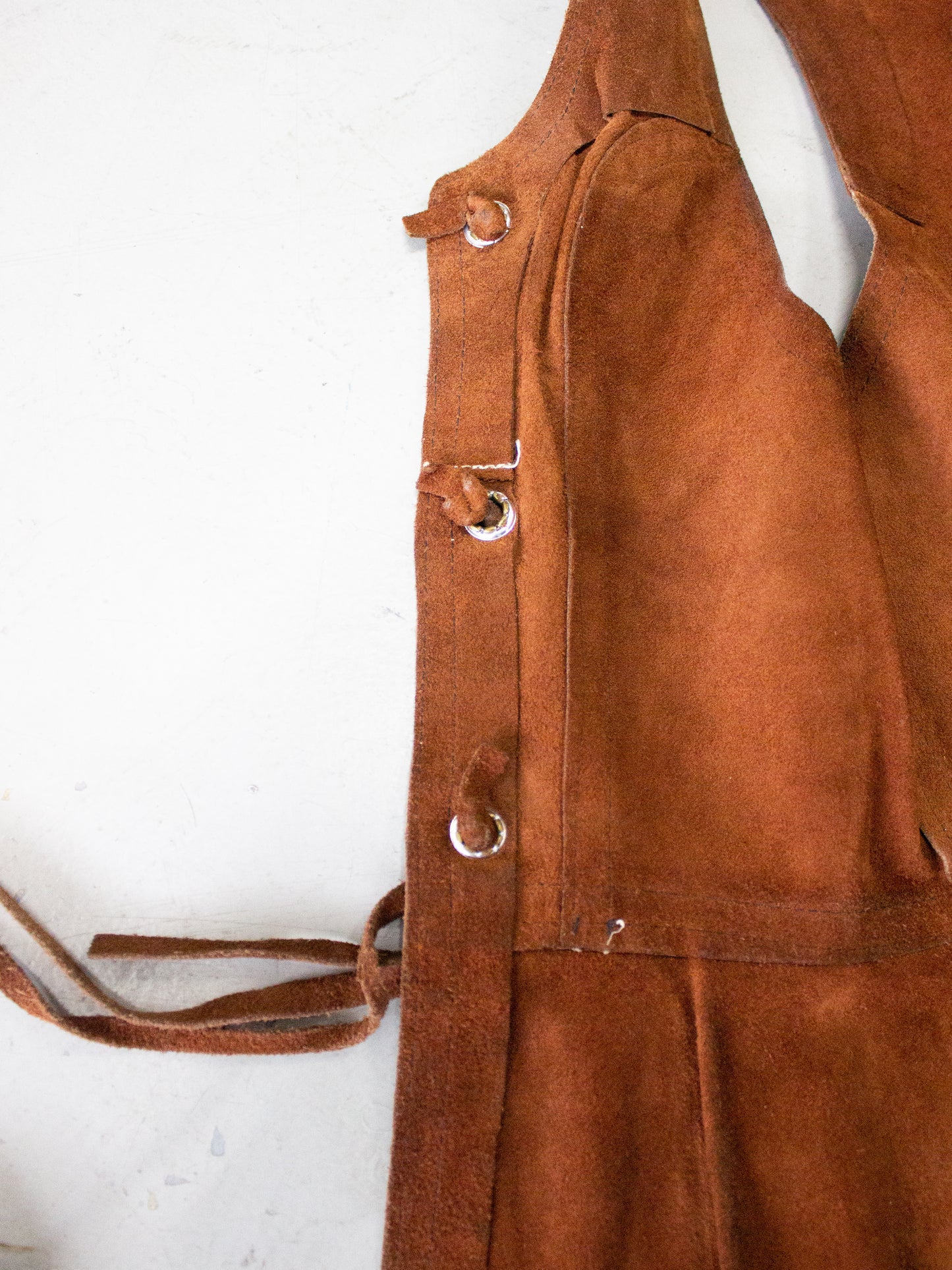 1970's Brown Suede Leather Vest + Skirt Set by Bagatelle Made in Canada (Small)