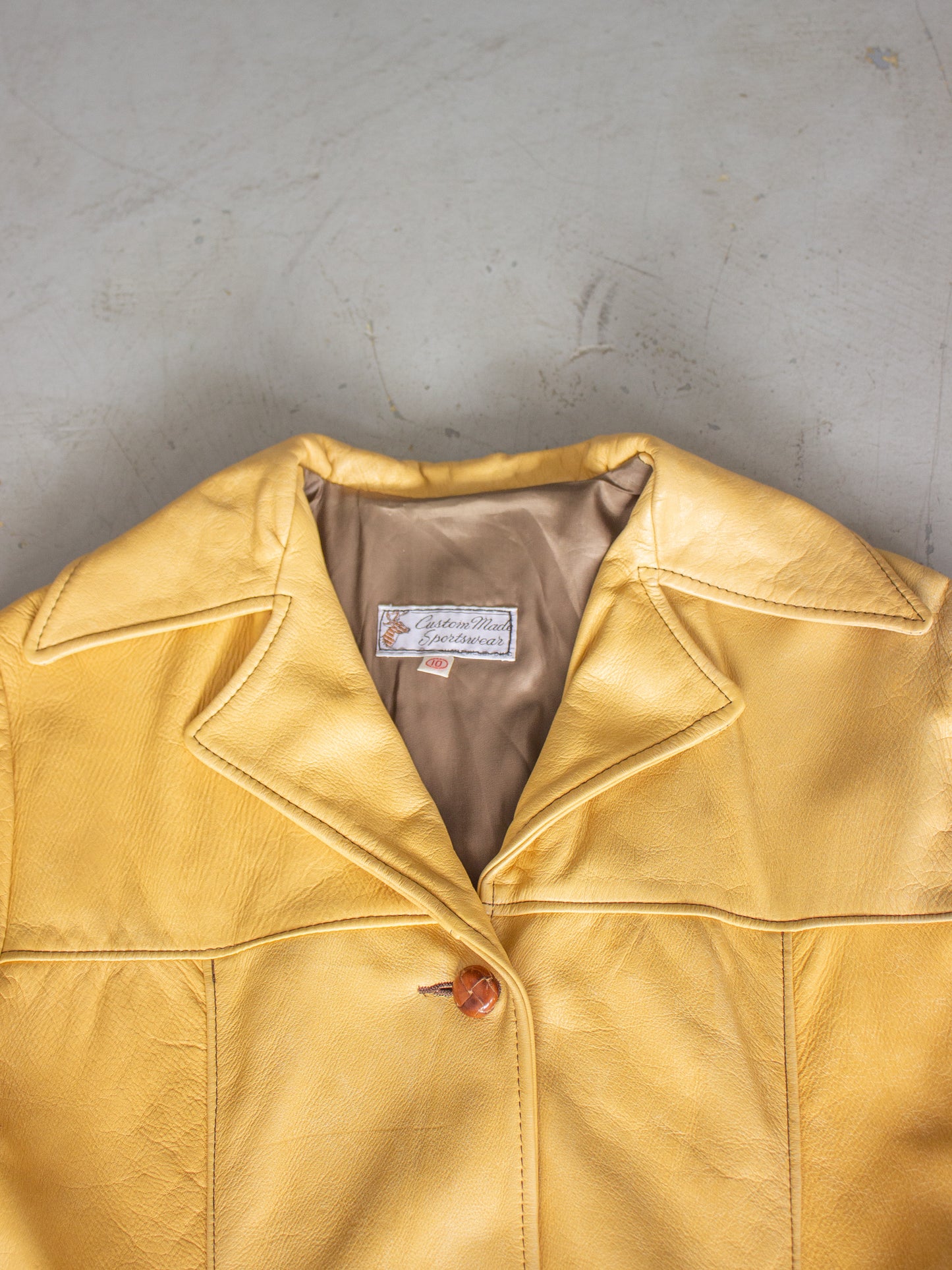 1970's Buckskin Leather Trench Jacket by Custom Made Sportswear (Medium)