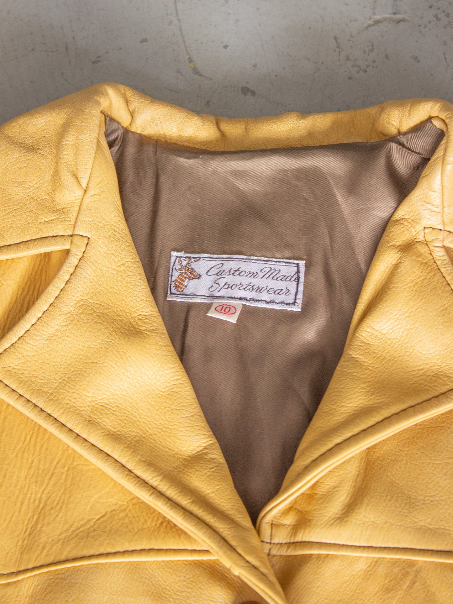 1970's Buckskin Leather Trench Jacket by Custom Made Sportswear (Medium)