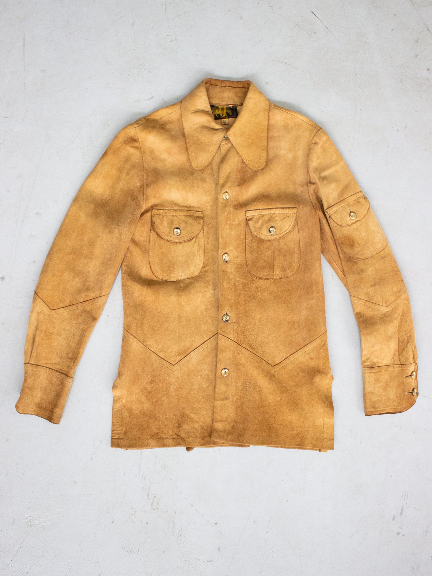 1970's Buckskin Suede Leather Jacket By JJ Made In Canada (Small)
