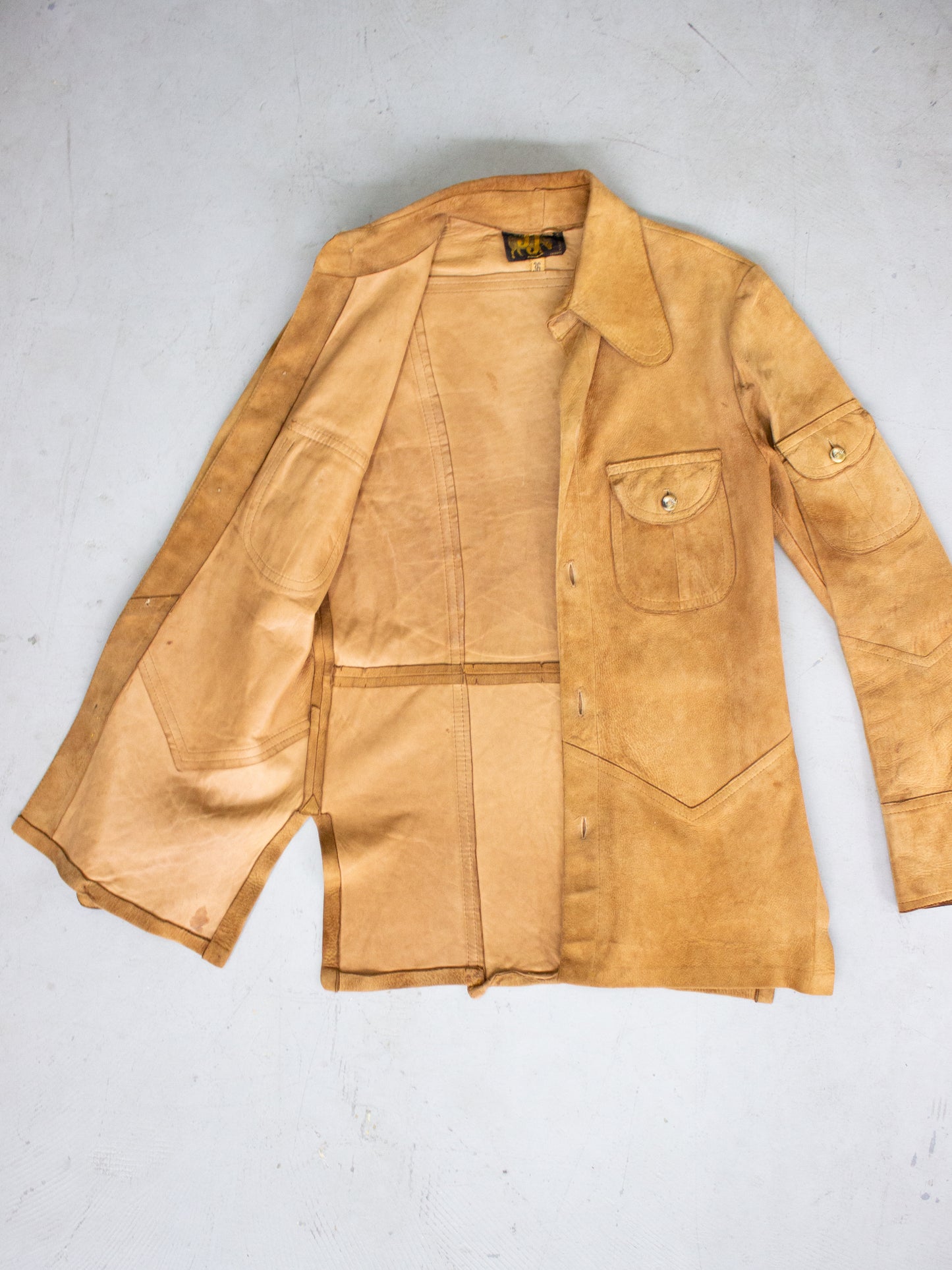 1970's Buckskin Suede Leather Jacket By JJ Made In Canada (Small)